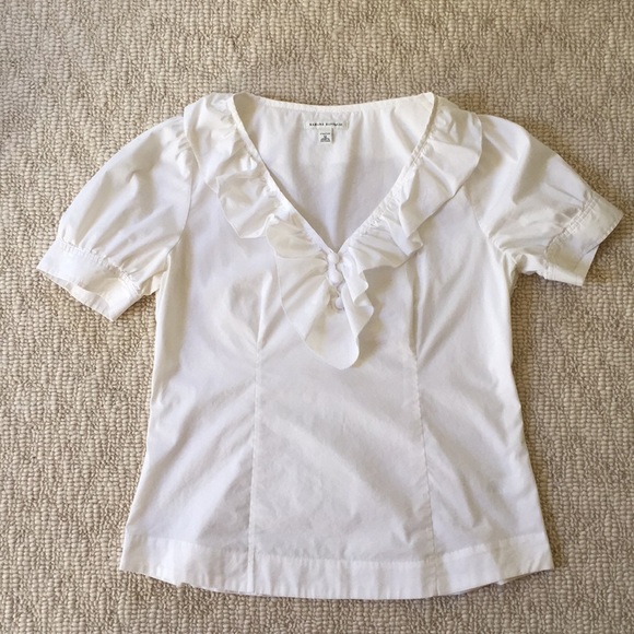 Banana Republic Tops - Banana Republic white ruffled blouse